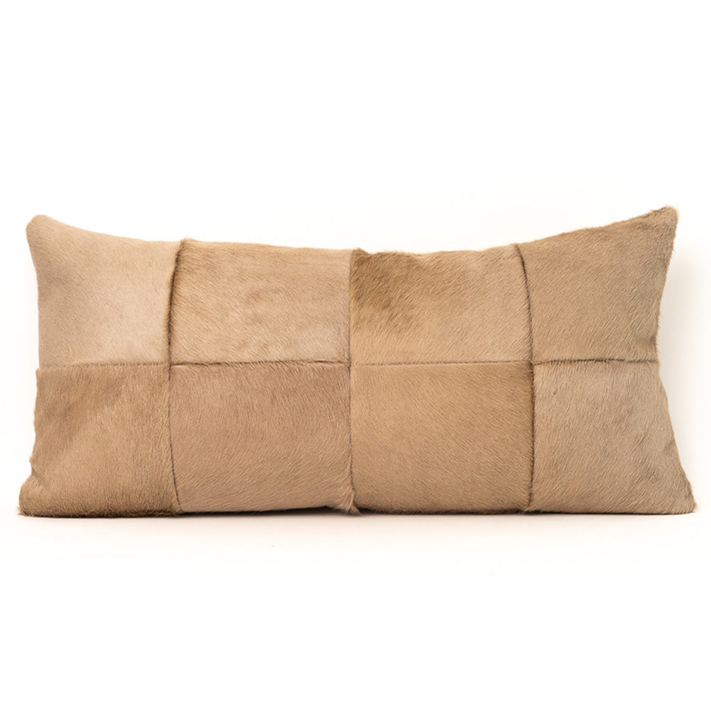 Brown Quilt Reclaimed Hair-on-Hide Large Lumbar