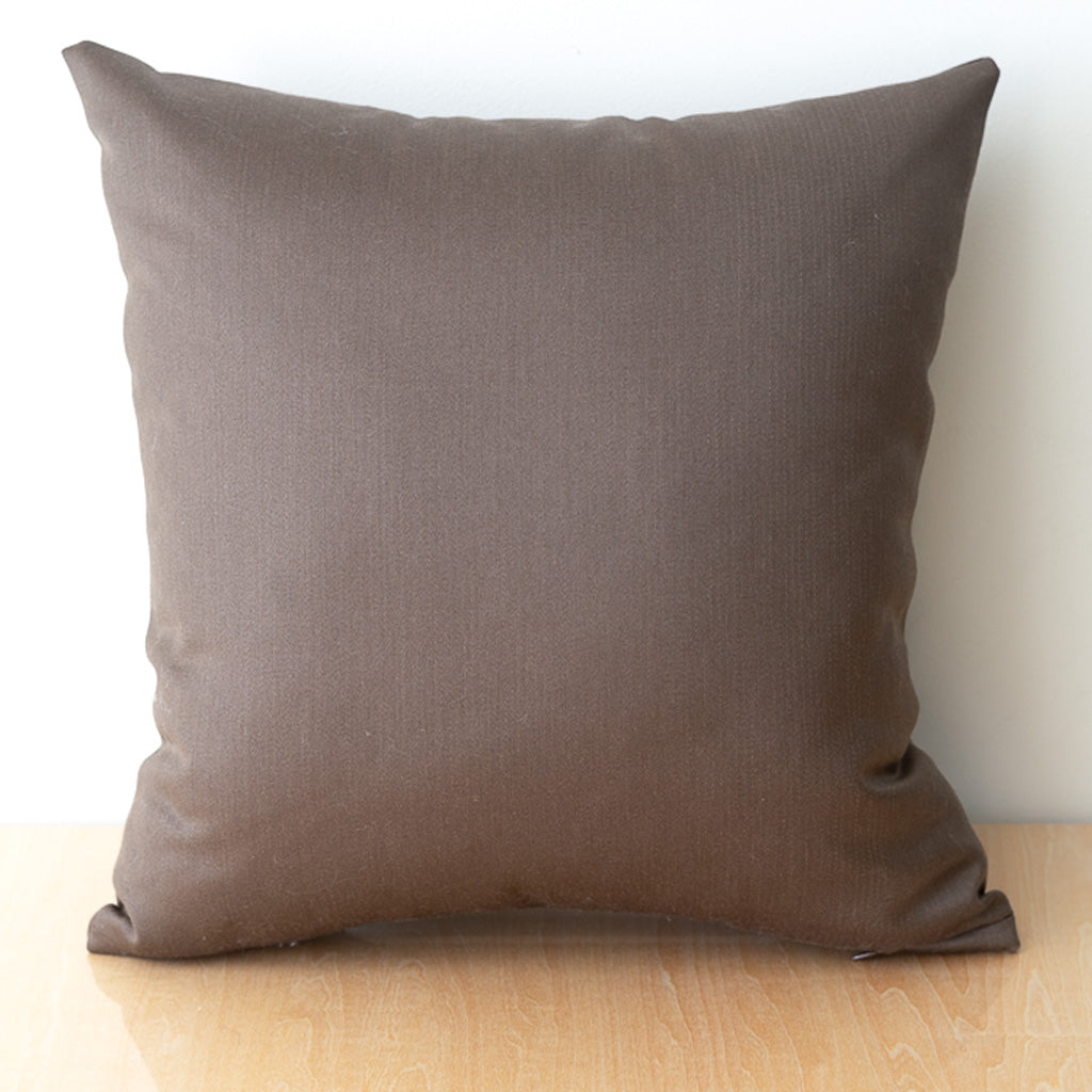 Chocolate Wool and Leather Quilt Pillow