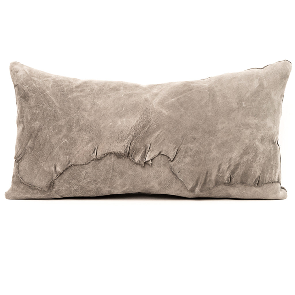 Éléphant Gris Reclaimed Leather Large Lumbar