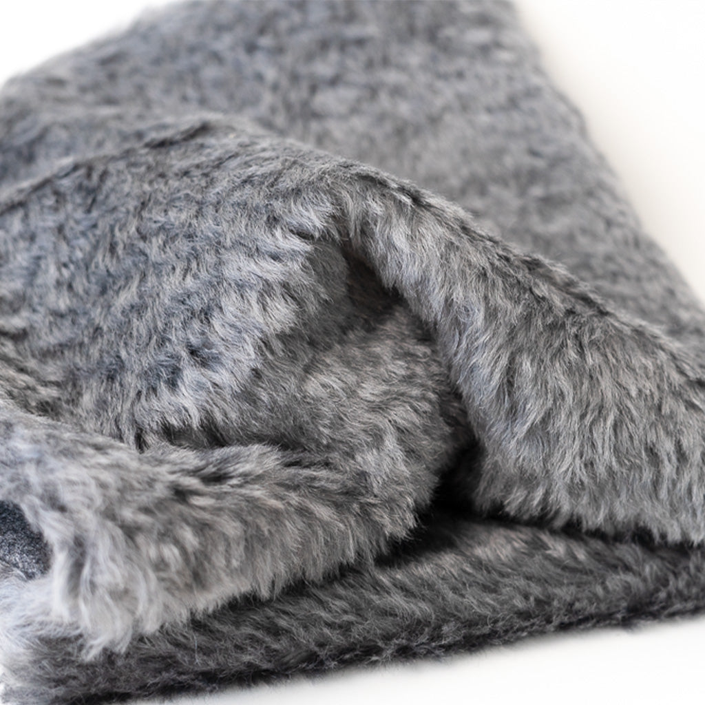 Gray Mohair Fur Pillow Cover