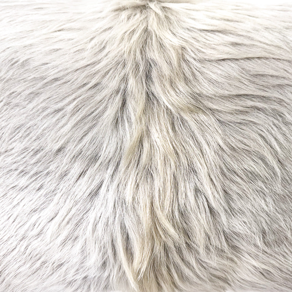 Gray Reclaimed Hair on Hide Large Lumbar