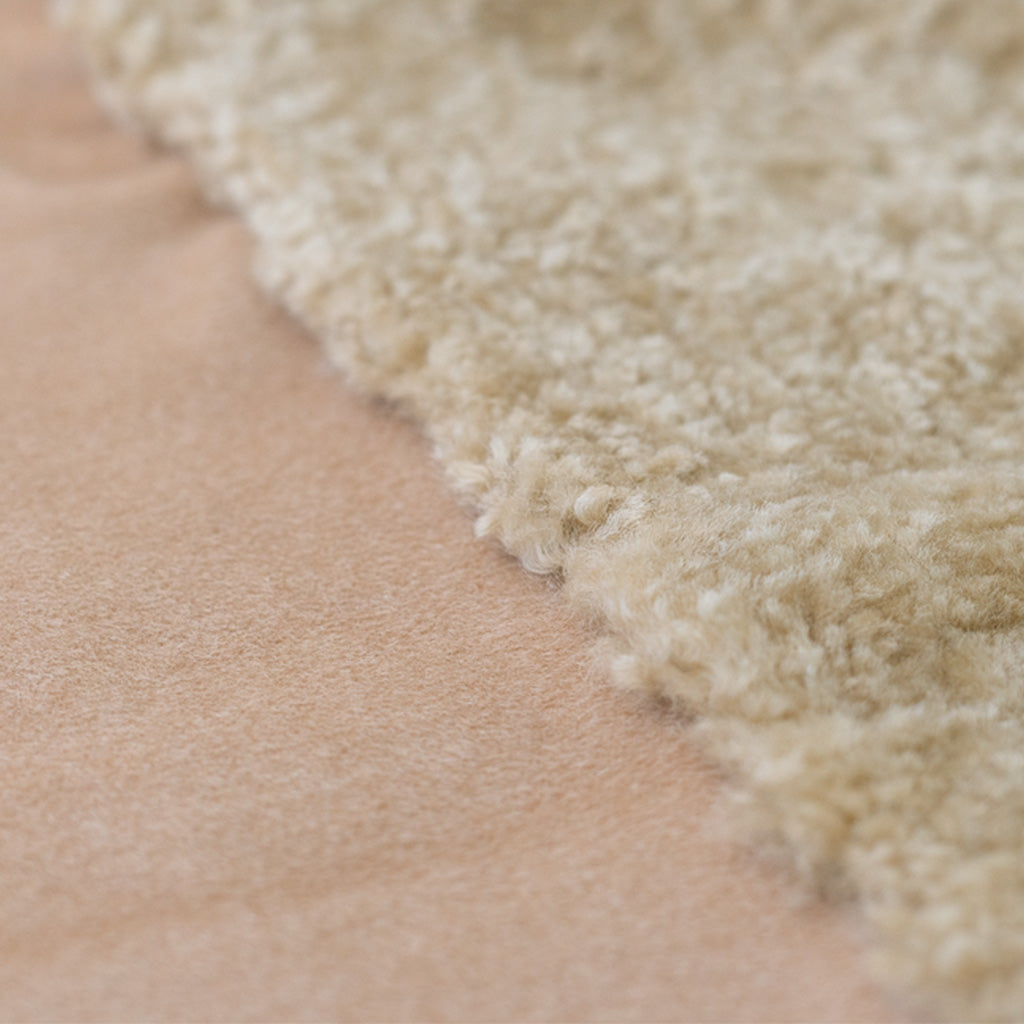 Camel Cashmere Wool and Shearling Pillow Cover (sold as pair)