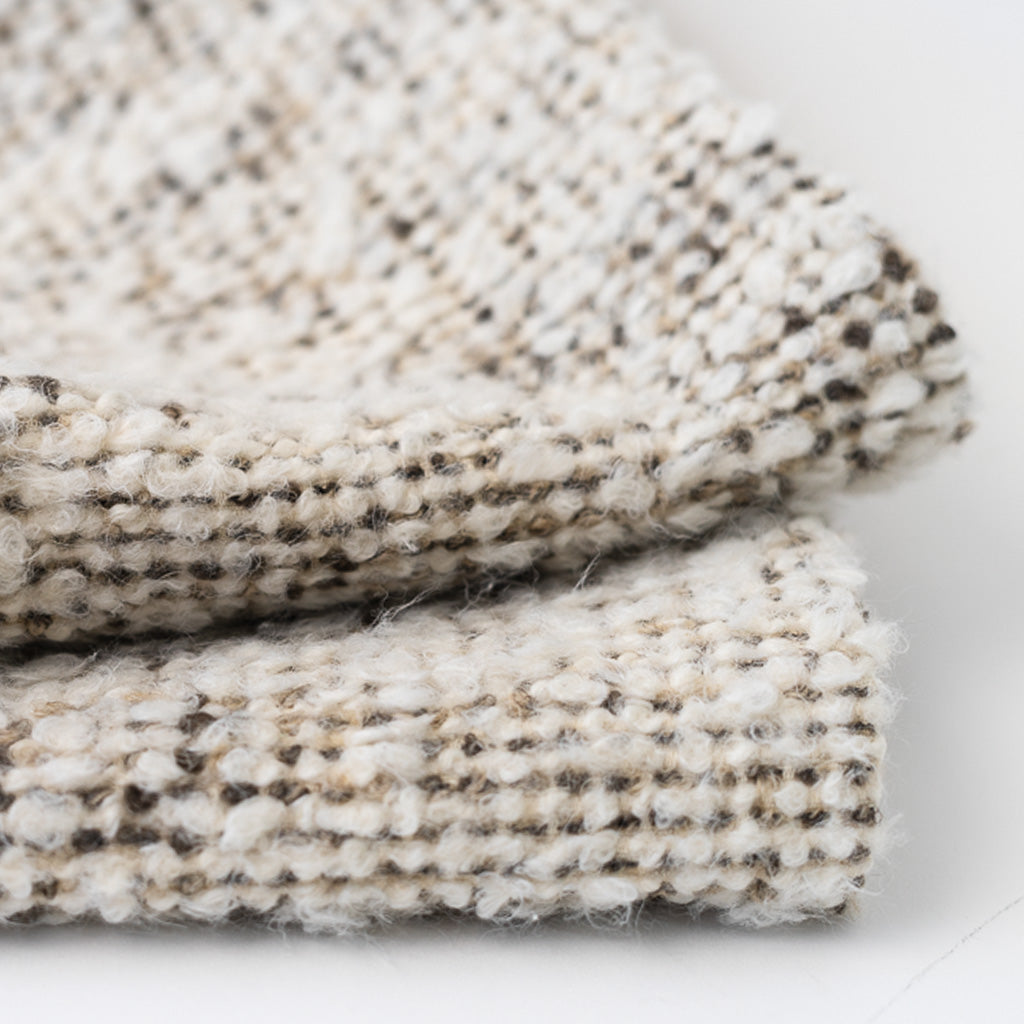 Chocolate and Cream Boucle Pillow Cover