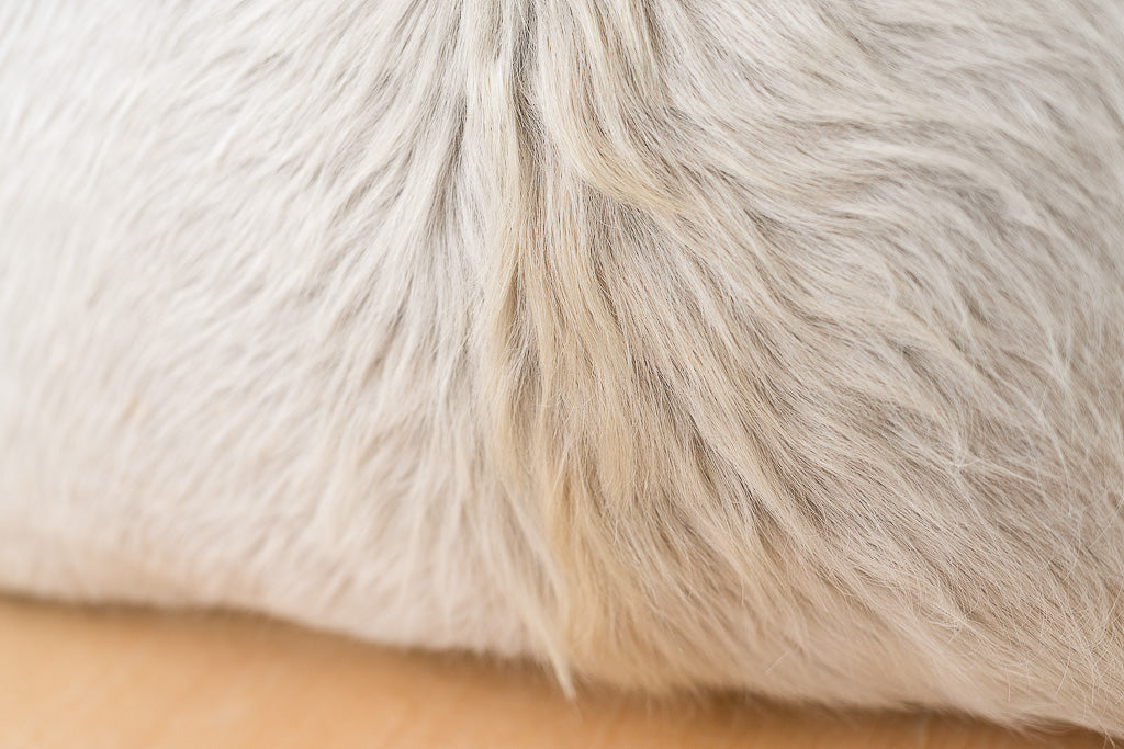 Gray Reclaimed Hair on Hide Large Lumbar