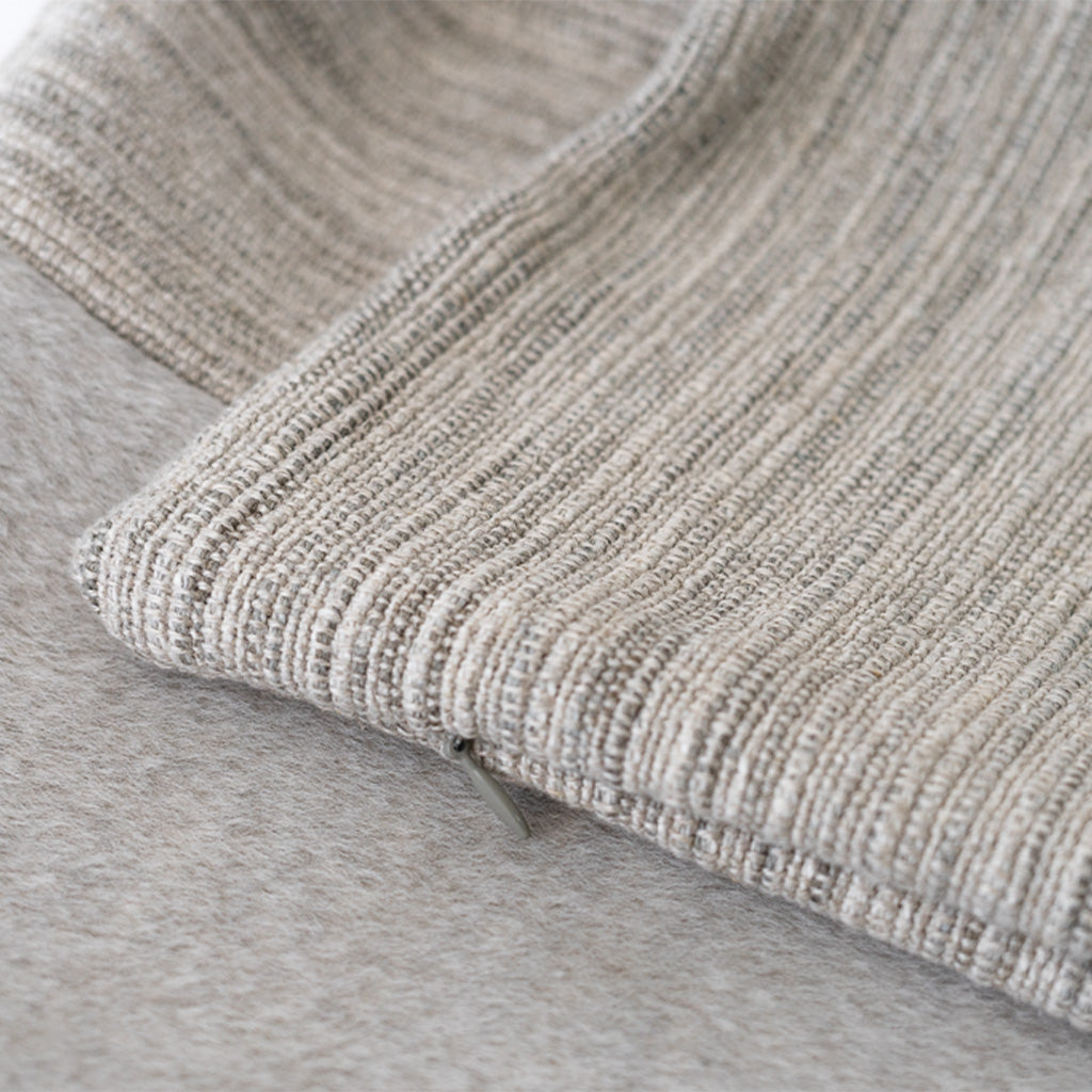 Gray Textured Linen and Llama Wool Pillow Cover (Sold as Pair)