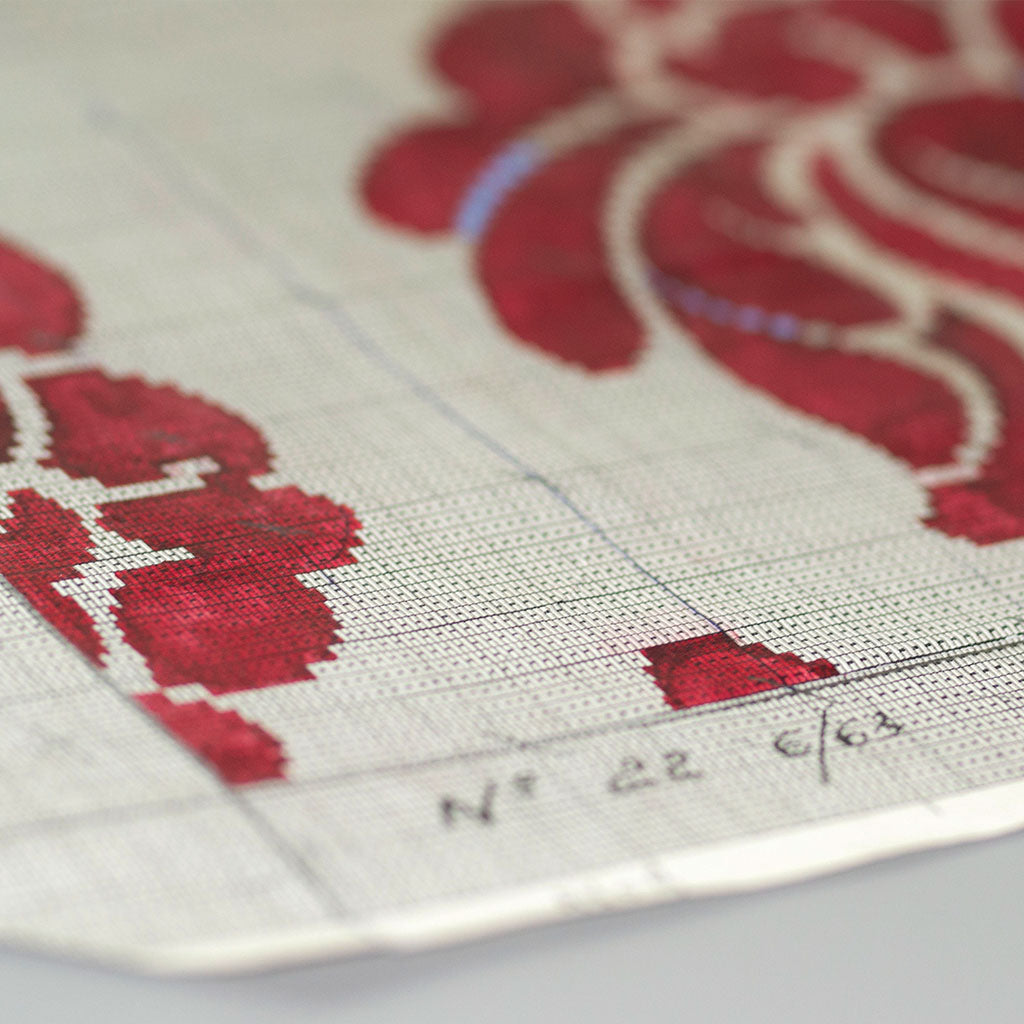Close up detail of mise-en-carte