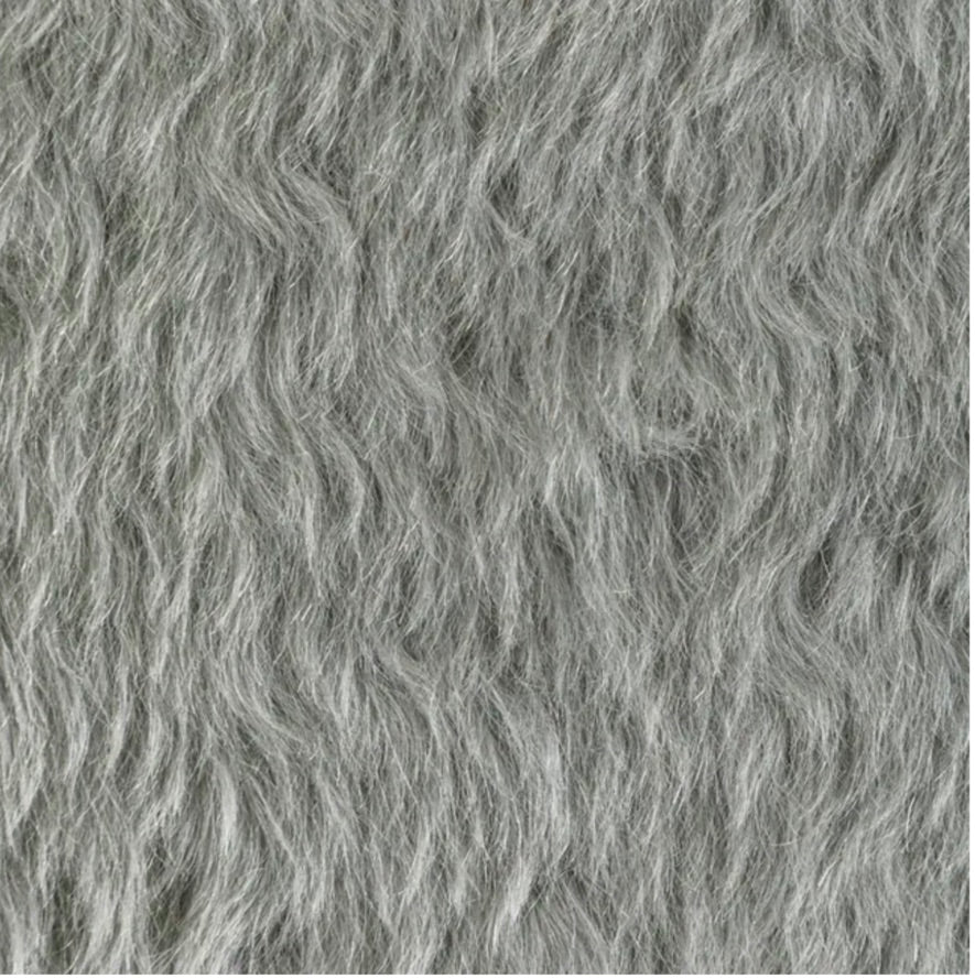 Gray Mohair Fur Pillow Cover
