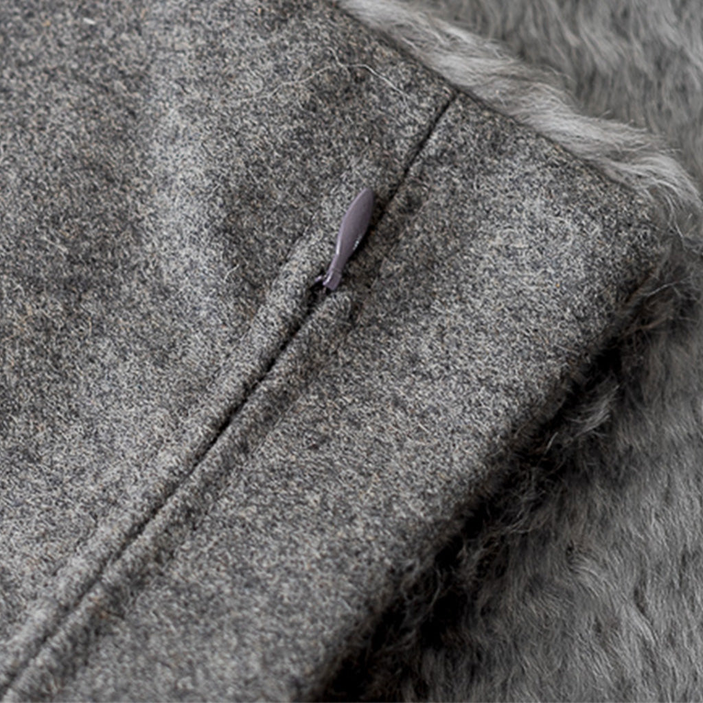 Charcoal Mohair Fur Pillow