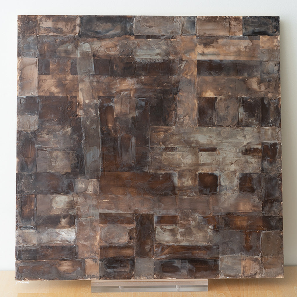 Chocolate Wool and Leather Quilt Pillow