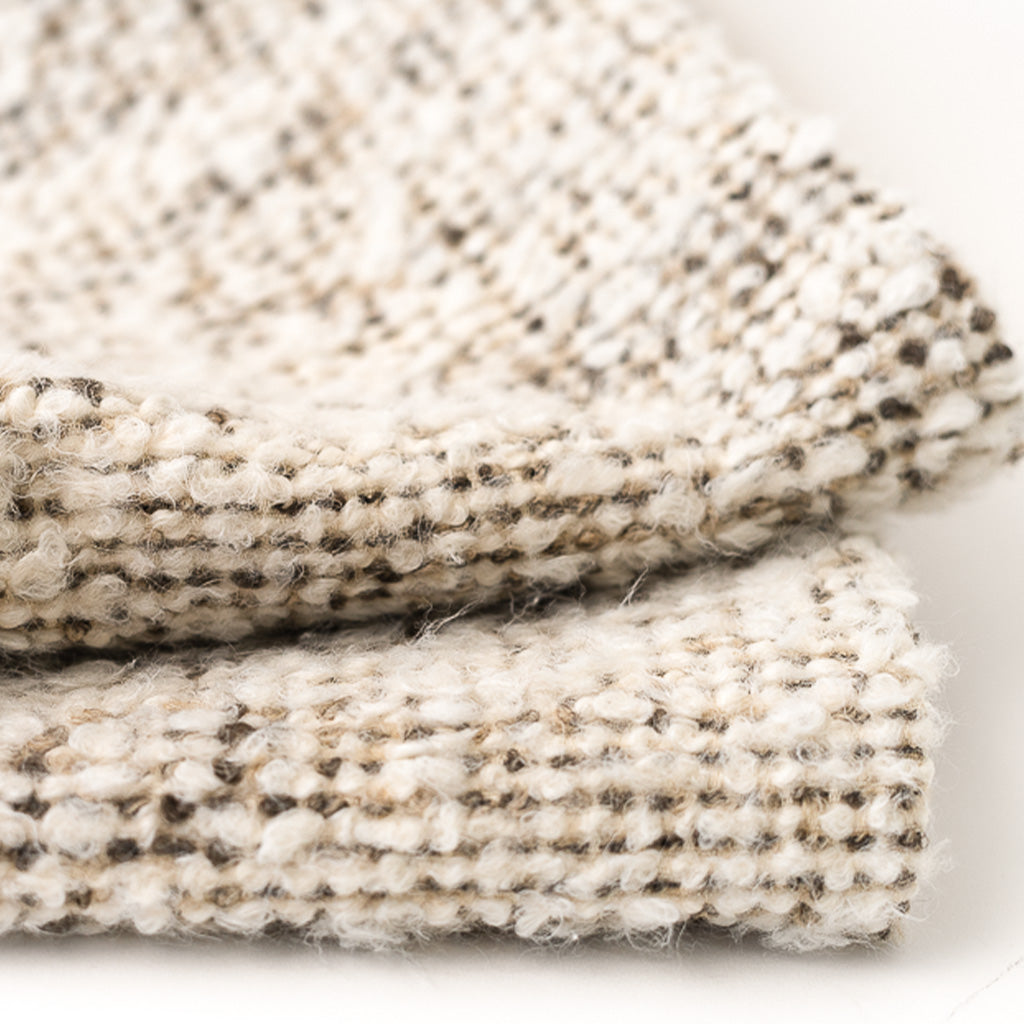 Chocolate and Parchment Boucle Pillow