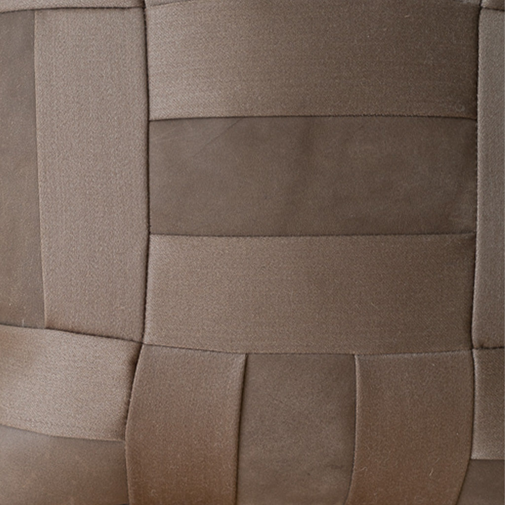 Chocolate Wool and Reclaimed Leather Quilt Pillow