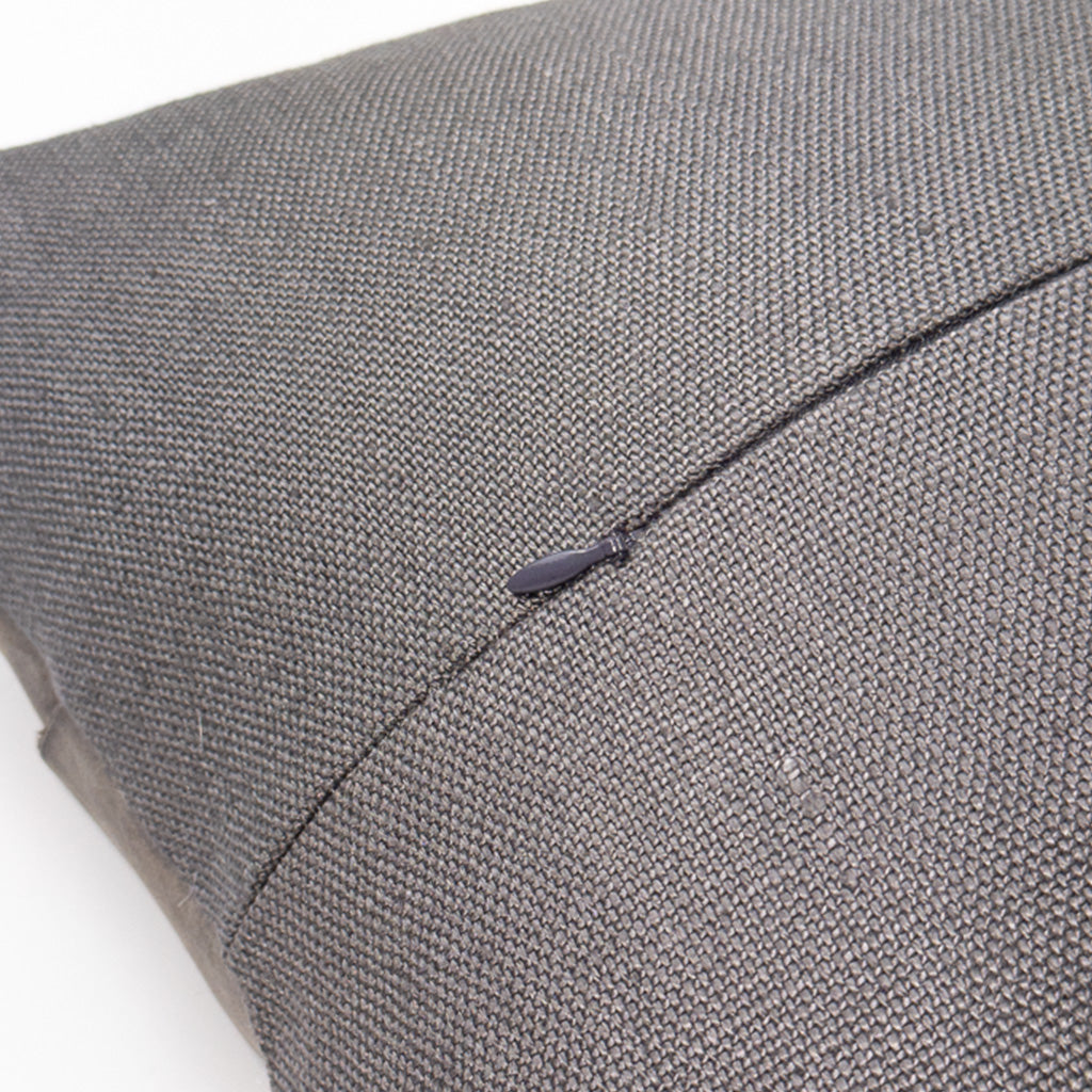 Éléphant Gris Reclaimed Leather Large Lumbar Pillow