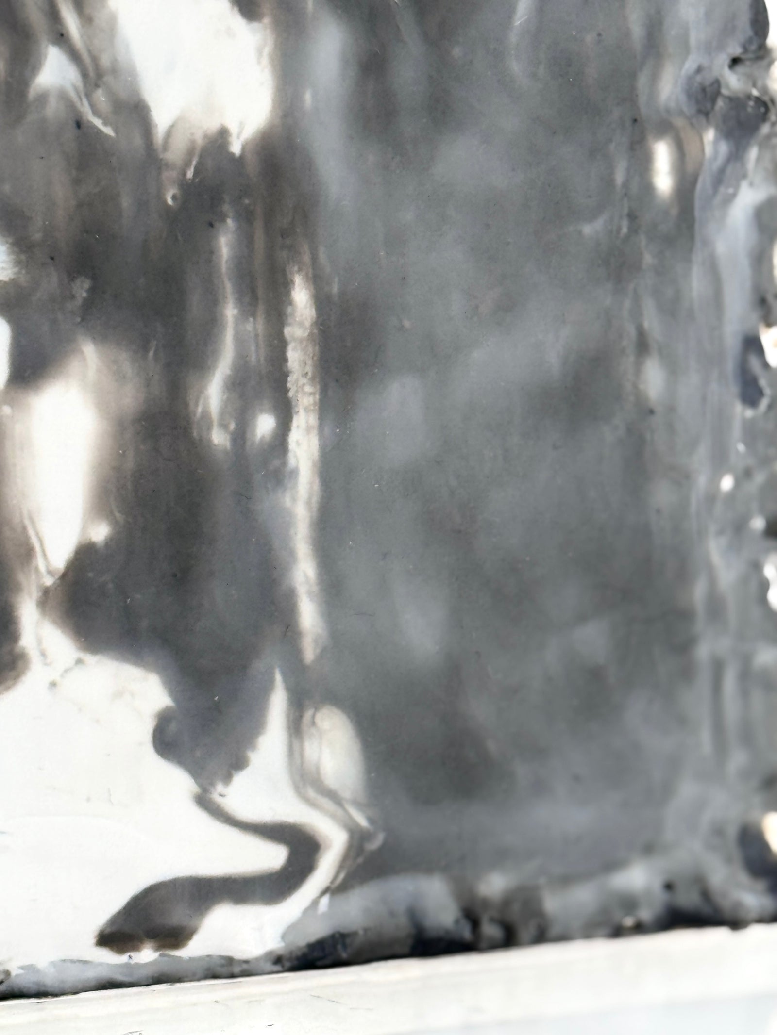 Encaustic painting detail, smooth monochromatic surface with raw exposed edges, ADALÉI Studio, Raleigh NC