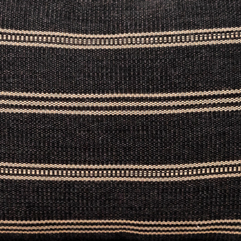 Black and Gold Stripe Lumbar Pillow Cover (indoor/outdoor)