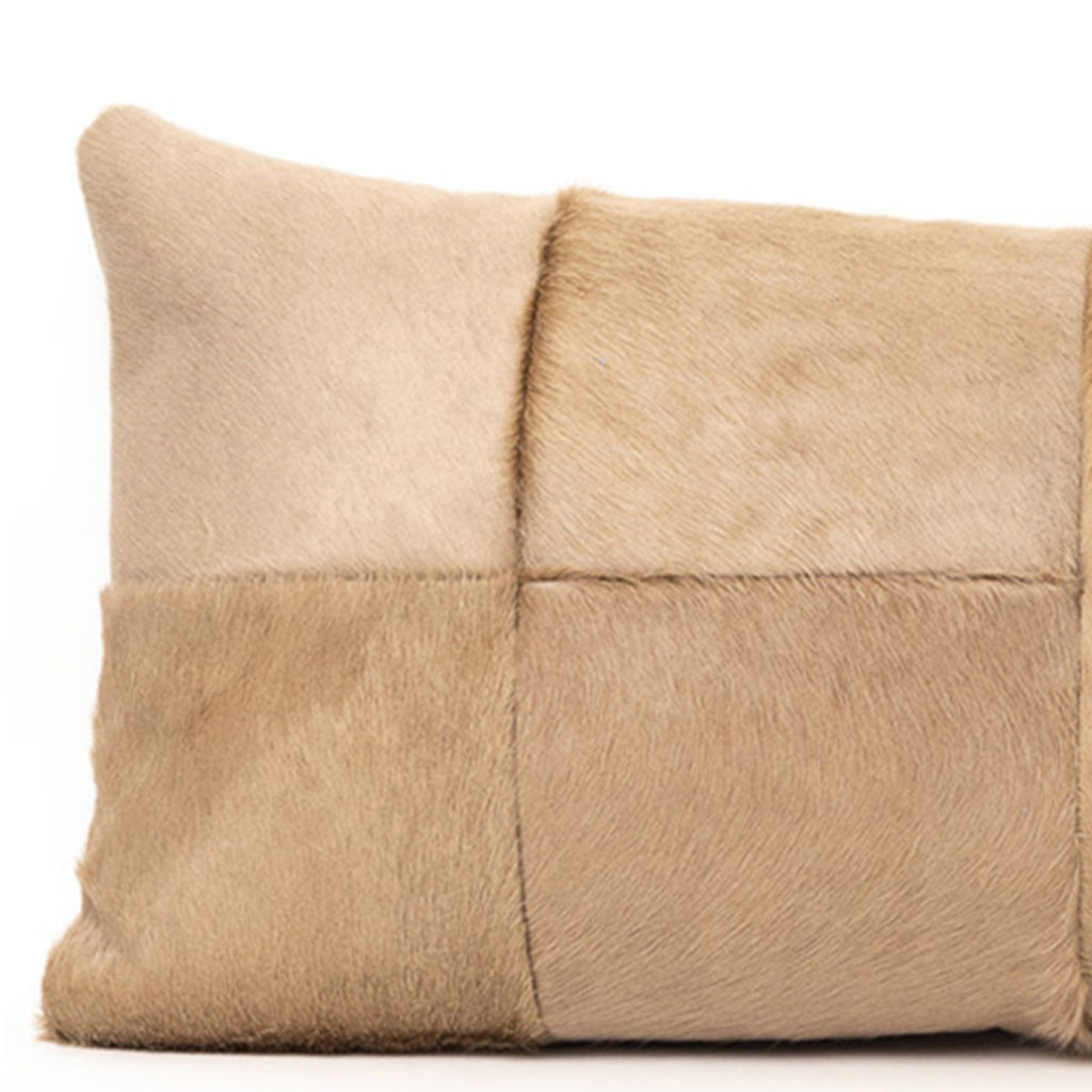Brown Quilt Hair on Hide Large Lumbar