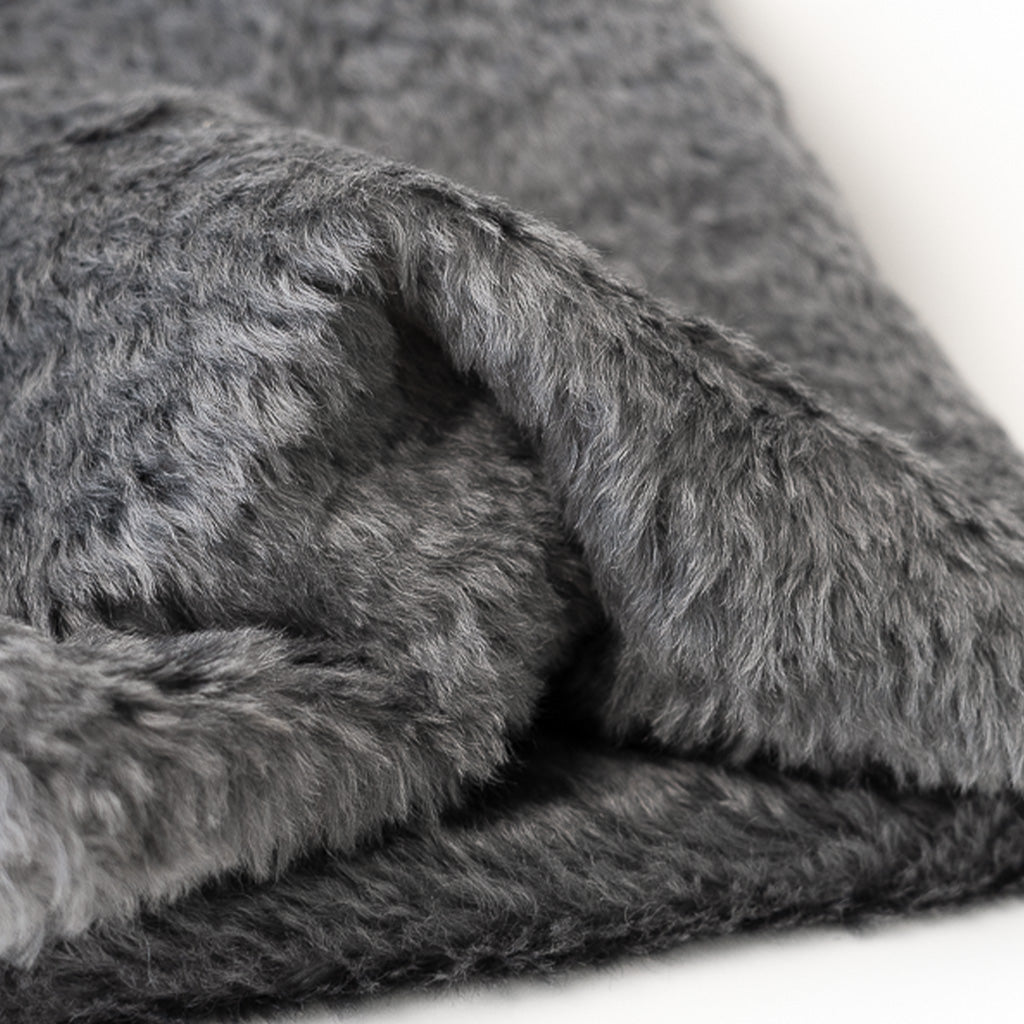 Charcoal Mohair Fur Pillow