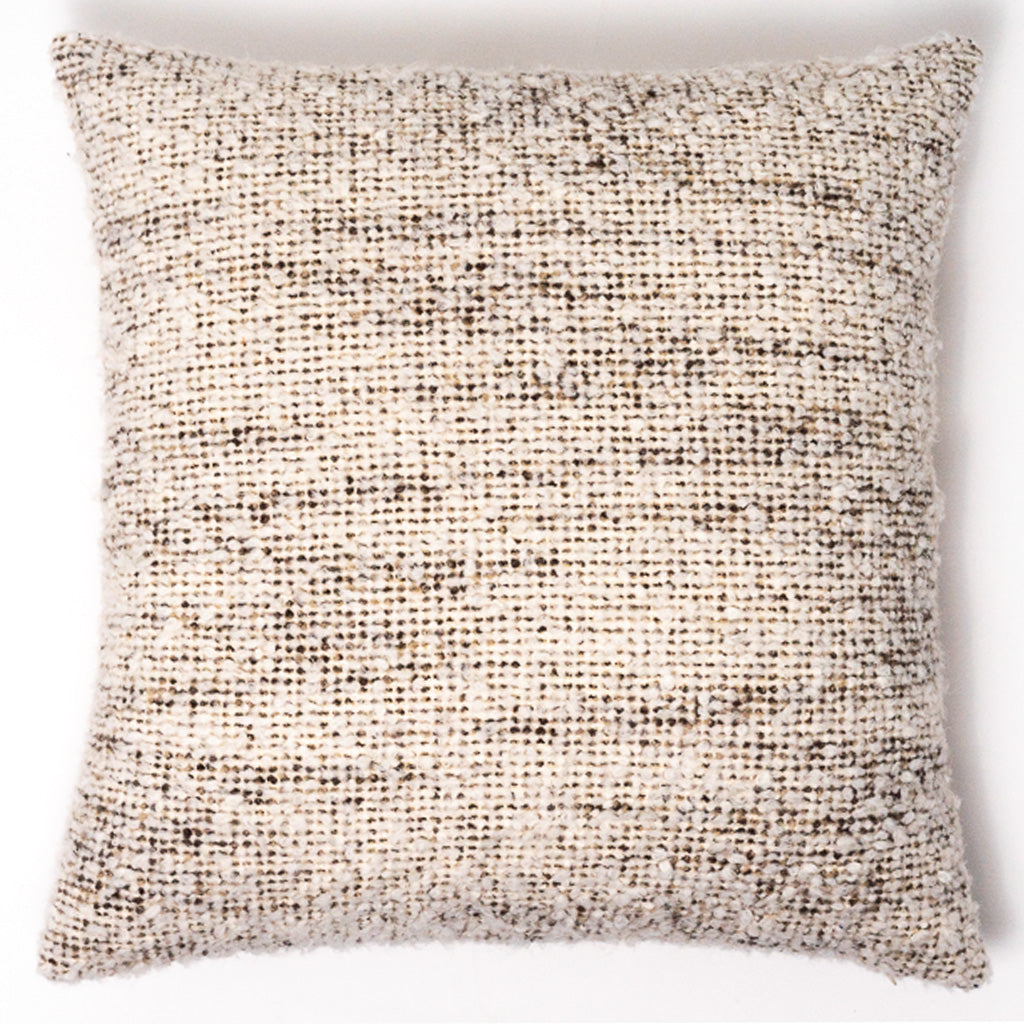 Chocolate and Parchment Boucle Pillow