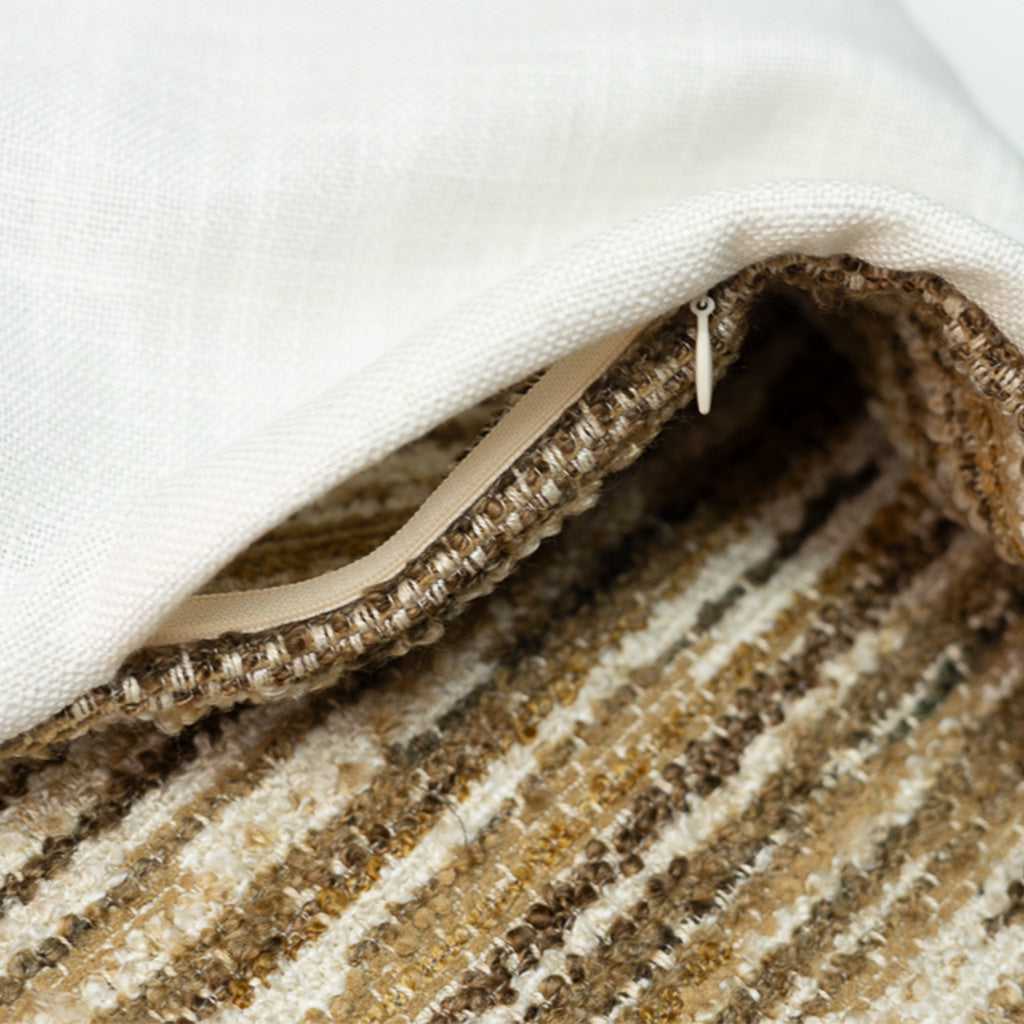 Zipper detail of Earth Lines pillow cover from ADALEI