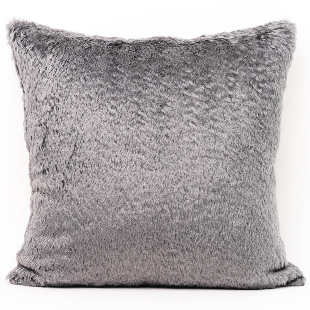 Gray Mohair Fur Pillow Cover
