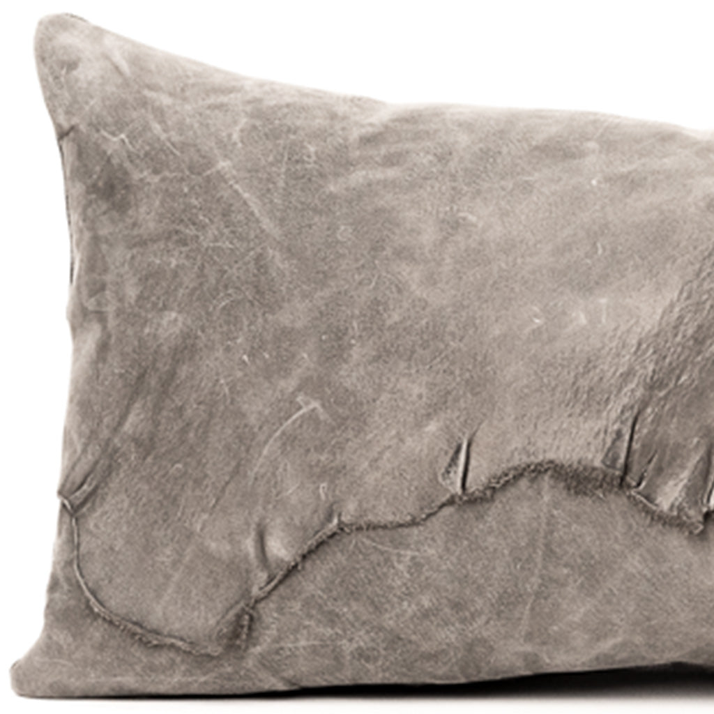 Éléphant Gris Reclaimed Leather Large Lumbar