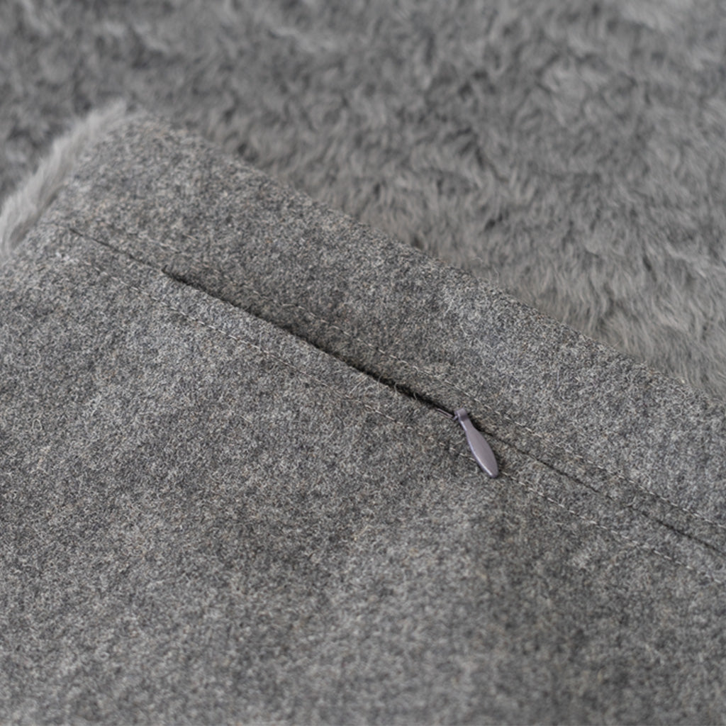 Gray Mohair Fur Pillow Cover