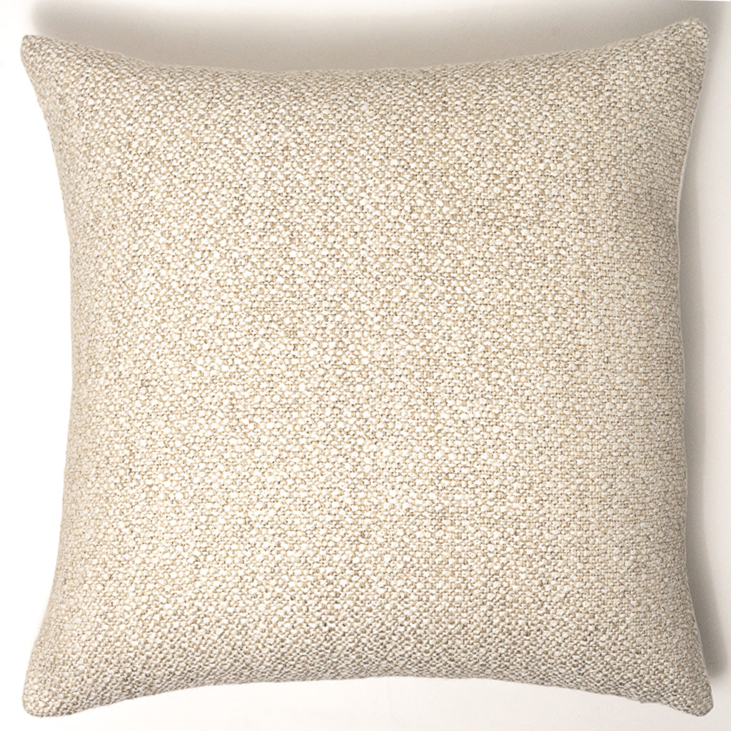 Cream and Beige Nubby Linen Pillow