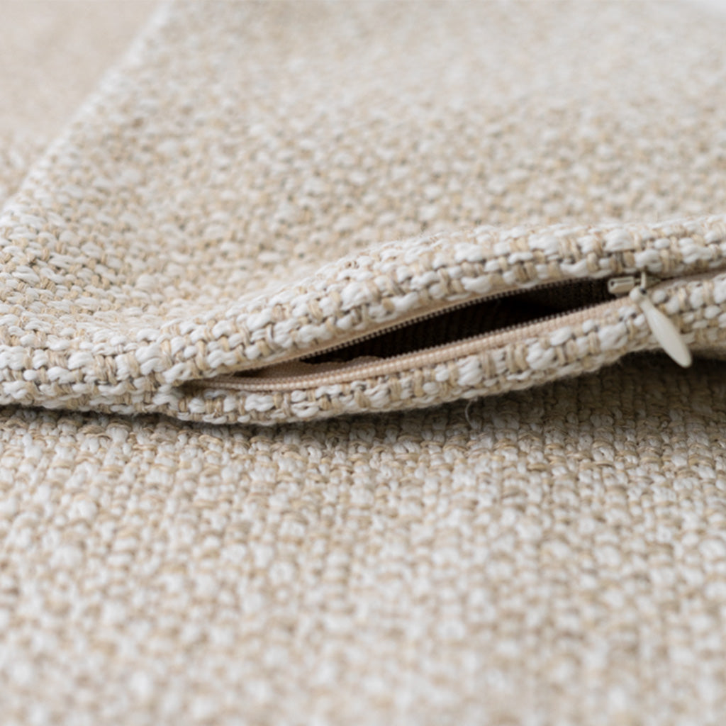 Cream and Beige Nubby Linen Pillow Cover