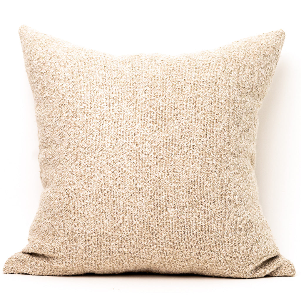 Beige Nubby Flax Pillow Cover