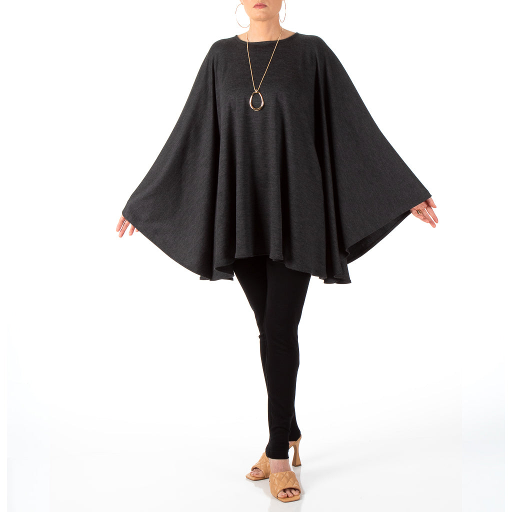 Front view of wool poncho